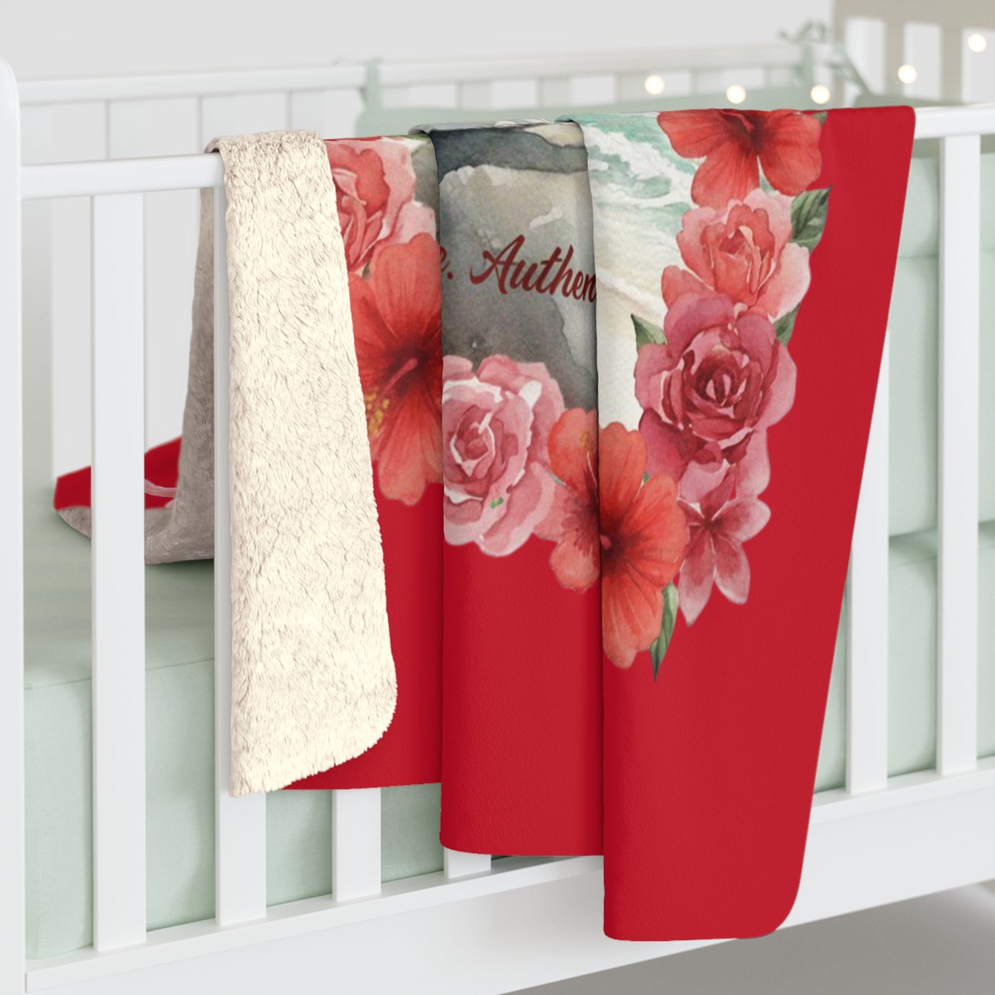 The Cristina - Tropical Paradise Sherpa Fleece Blanket with Floral Design