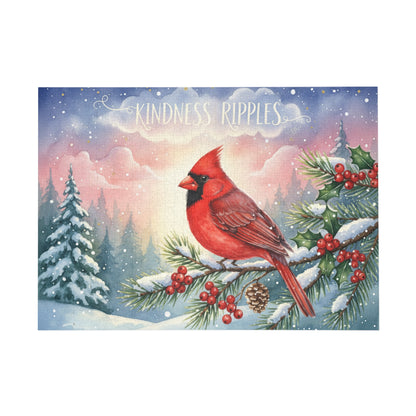 Kindness Ripples Cardinal Puzzle - 1000-Piece Winter Scene