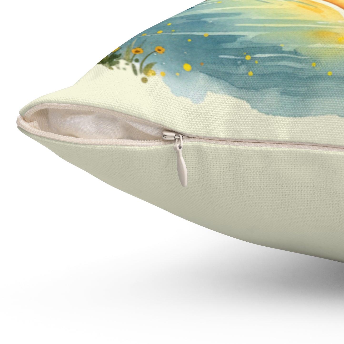 Kayaking Hearts of Hope Square Throw Pillow — Nature Lover Accent Pillow