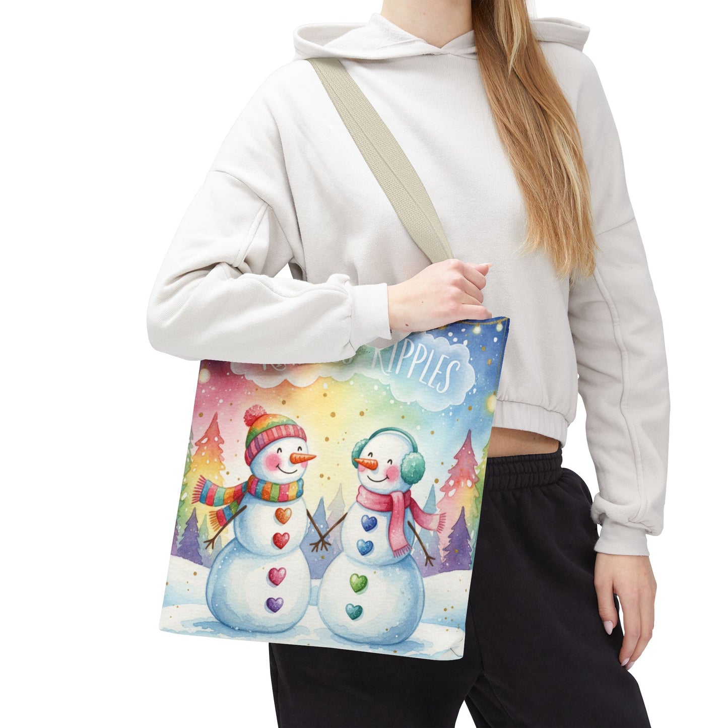 Whimsical Snowman Tote Bag - Kindness Ripples Design
