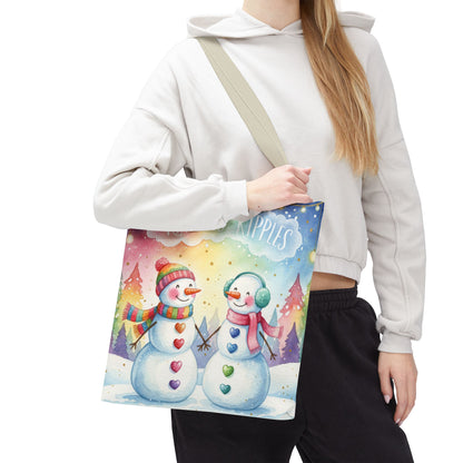 Whimsical Snowman Tote Bag - Kindness Ripples Design