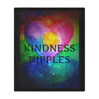 Colorful Kindness Ripples Minky Blanket | Cozy Gift for Kids & Adults | Inspirational Decor for Home | Comfort Blanket | Unique Nursery Item