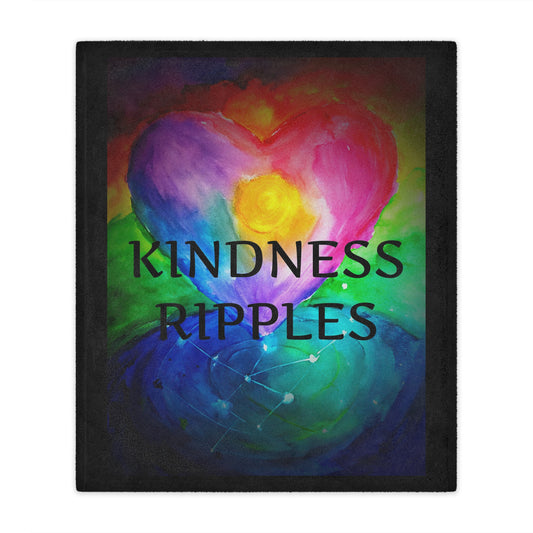 Colorful Kindness Ripples Minky Blanket | Cozy Gift for Kids & Adults | Inspirational Decor for Home | Comfort Blanket | Unique Nursery Item