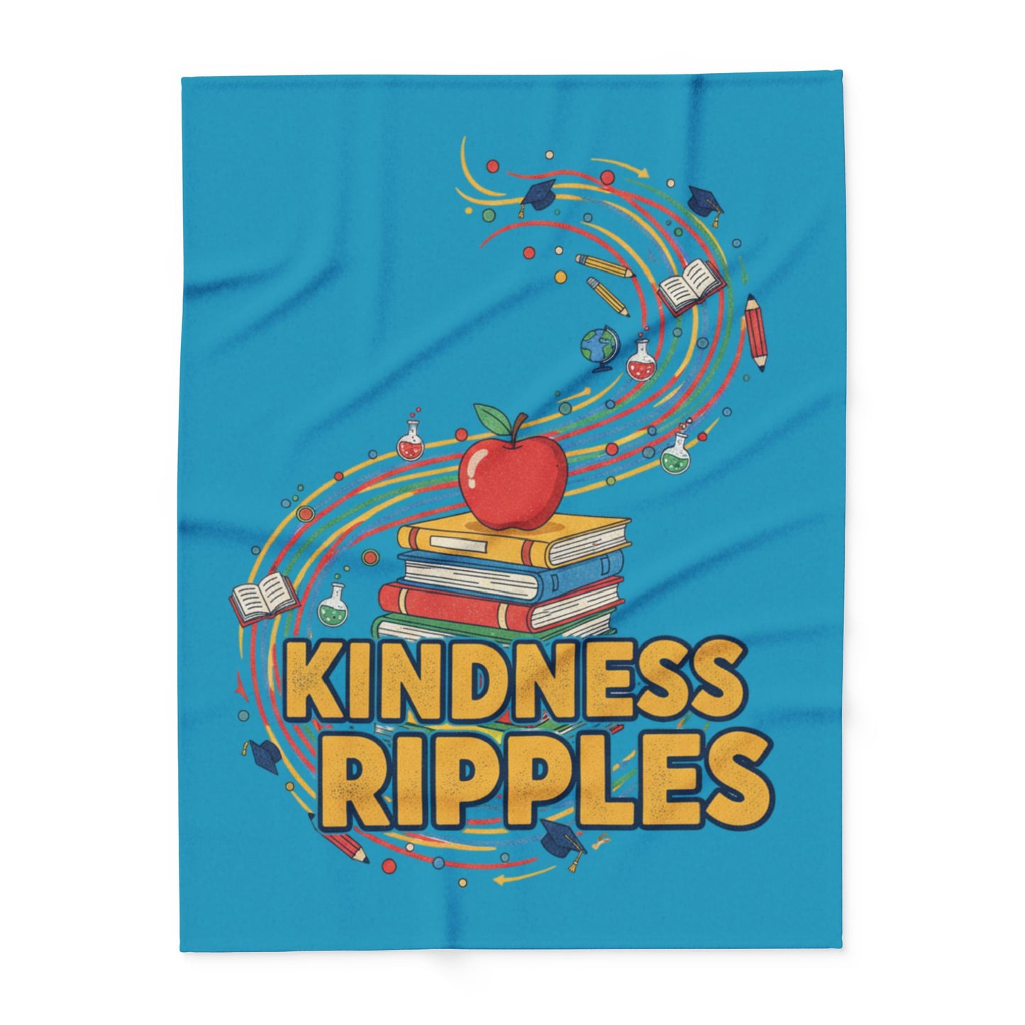 Kindness Ripples Fleece Blanket | Cozy Throw for Teachers, Reading Lovers, Classroom Decor, Gifts for Students, Motivational Home Accents