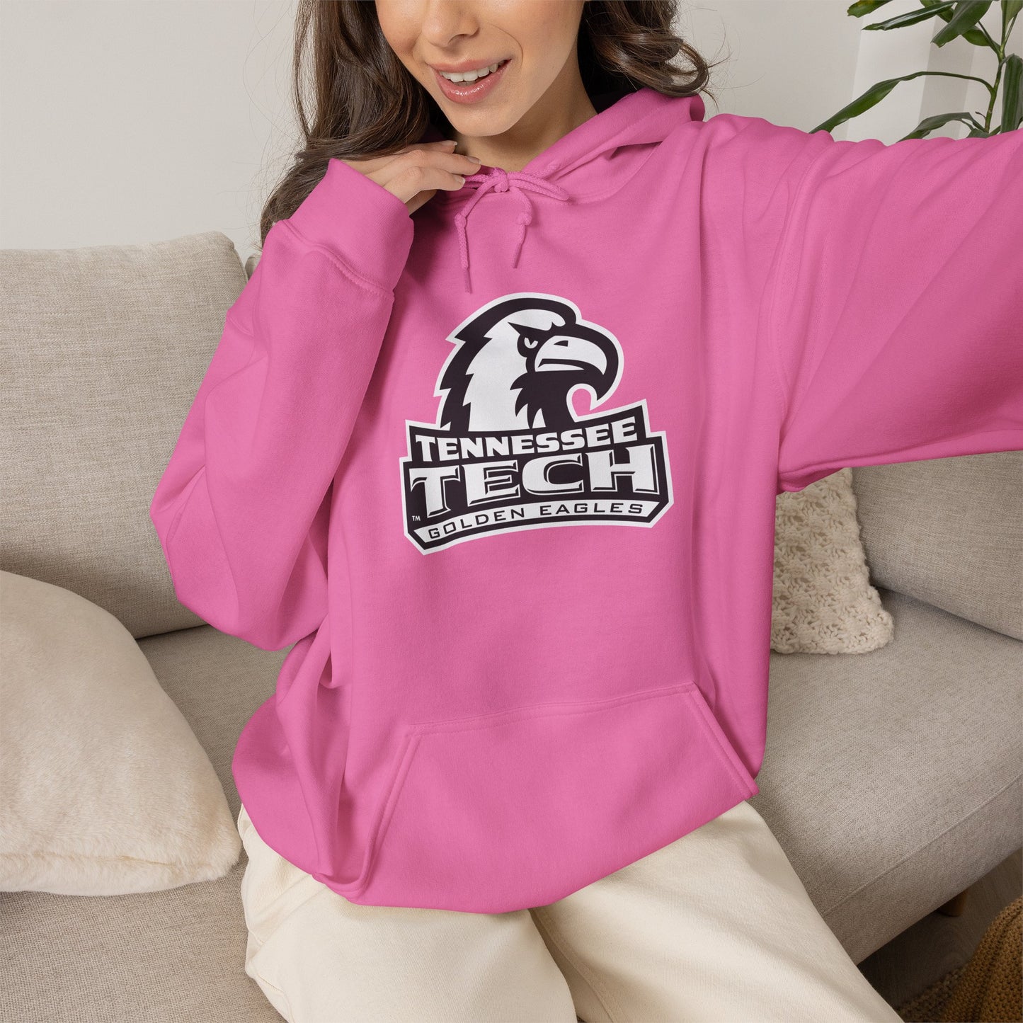 Tennessee Tech Eagles All-Pink Hoodie — College Logo Pullover for Game Day & Campus Wear
