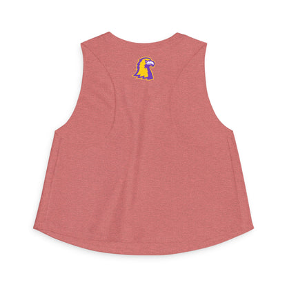 Women’s Crop Top — Gold & Purple TTU Logo Athletic Crop Top (Mascot Back)