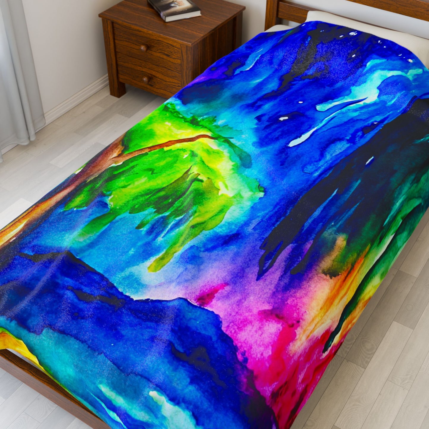 Velveteen Plush Blanket - The Comfort of Hope Willow Design for Emotional Healing and Grounding