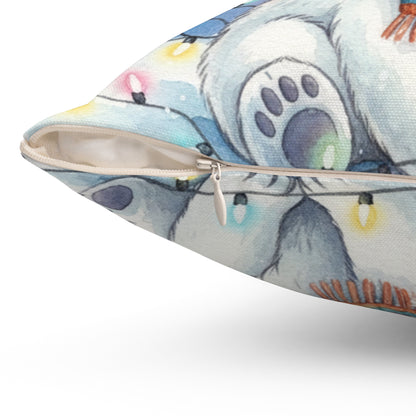 Cute Polar Bear Christmas Pillow