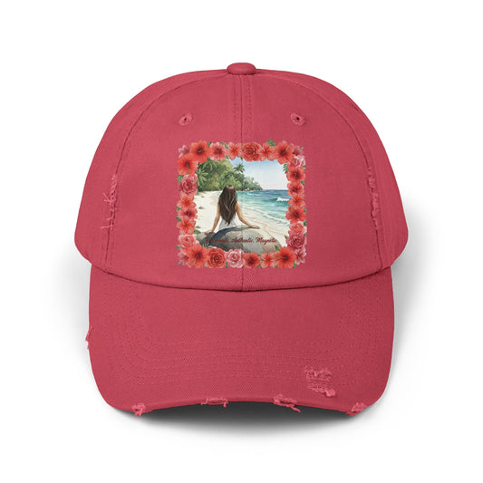 The Cristina - Distressed Cap - Red