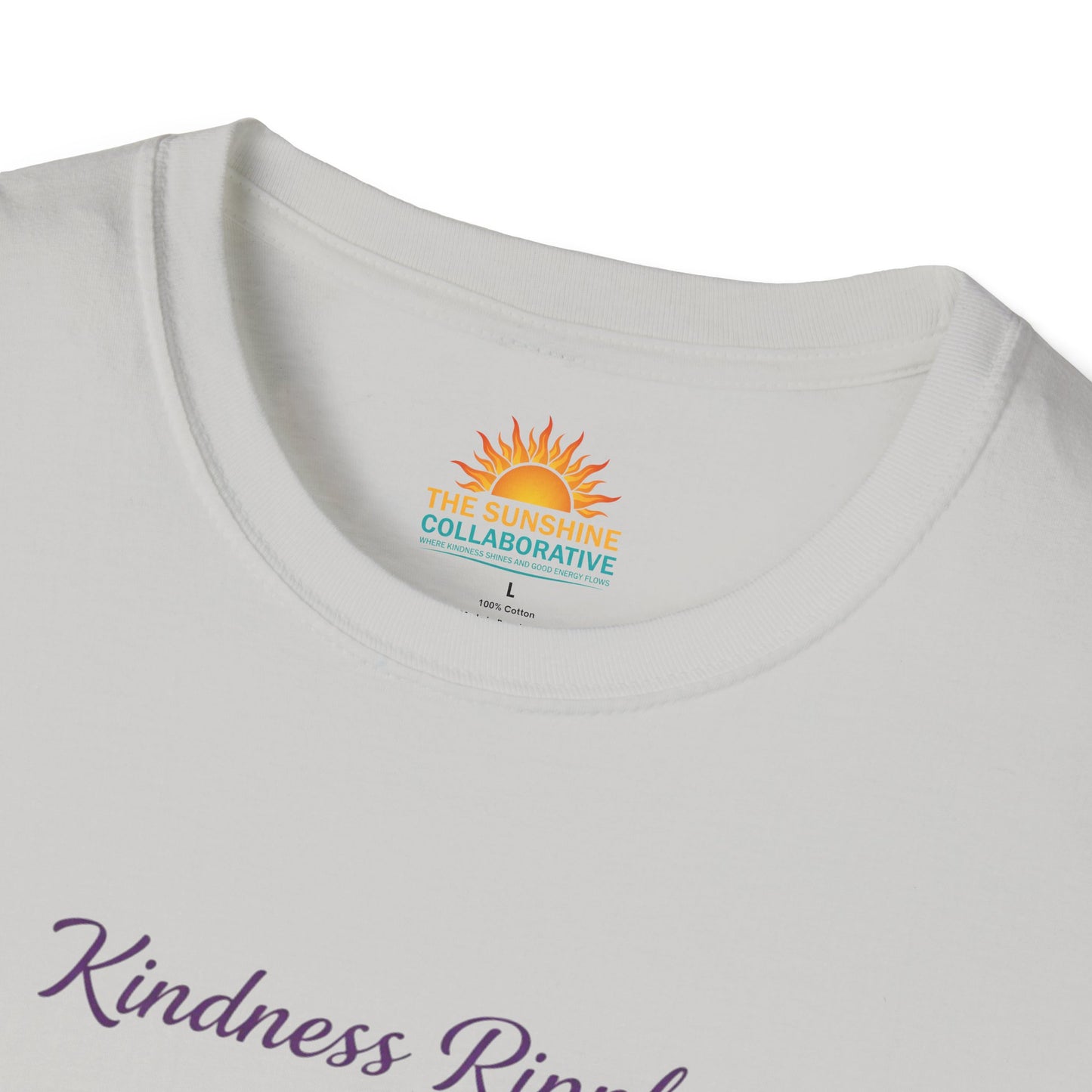 Unisex Softstyle Kindness Ripples Dogwoods and Sunshine T-Shirt, Cookeville, TN, Purple and Gold, Waterfall Capital of the World