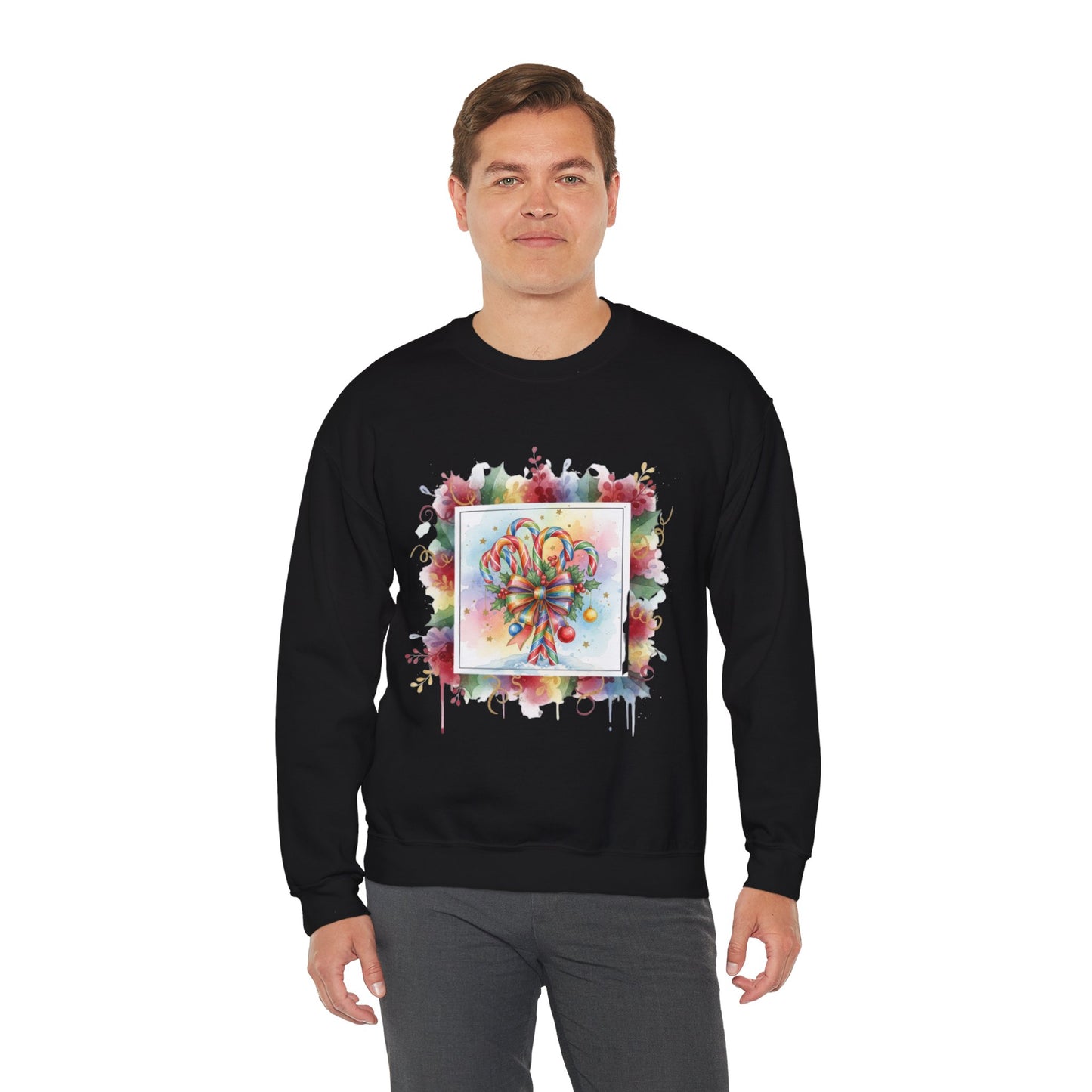 Christmas Candy Cane Crewneck Sweatshirt