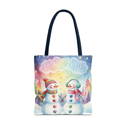Whimsical Snowman Tote Bag - Kindness Ripples Design