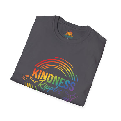 Rainbow Kindness T-Shirt, Softstyle Tee, Unisex Shirt, Positive Message Tee, Gift for Friends, Everyday Casual Wear