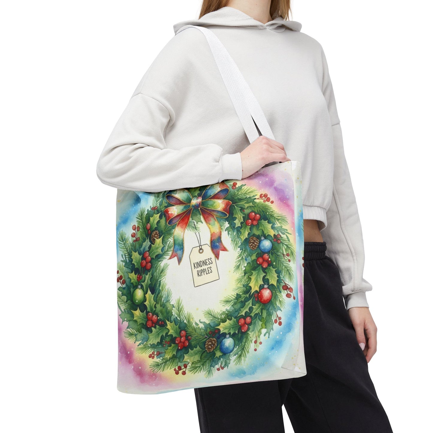 Holiday Wreath Tote Bag - Perfect for Christmas and Winter Celebrations