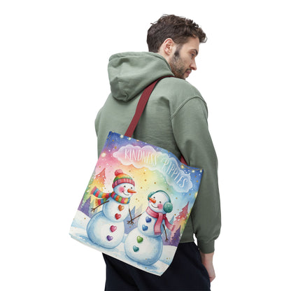 Whimsical Snowman Tote Bag - Kindness Ripples Design