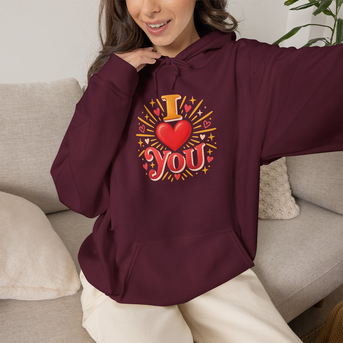 I Love You Graphic Hoodie