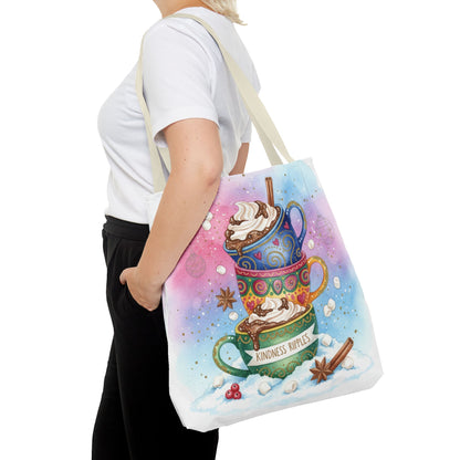 Colorful Hot Cocoa Tote Bag – Festive Winter Vibes