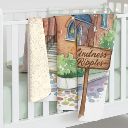 Watercolor Church Sherpa Fleece Blanket – "Kindness Ripples" Cozy Throw -- Pays Homage to the Amazing Community of St. William