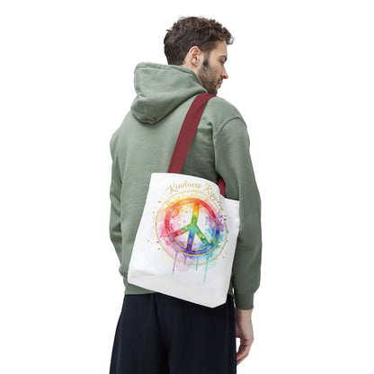 Colorful Peace Symbol Tote Bag | Kindness Ripples Design