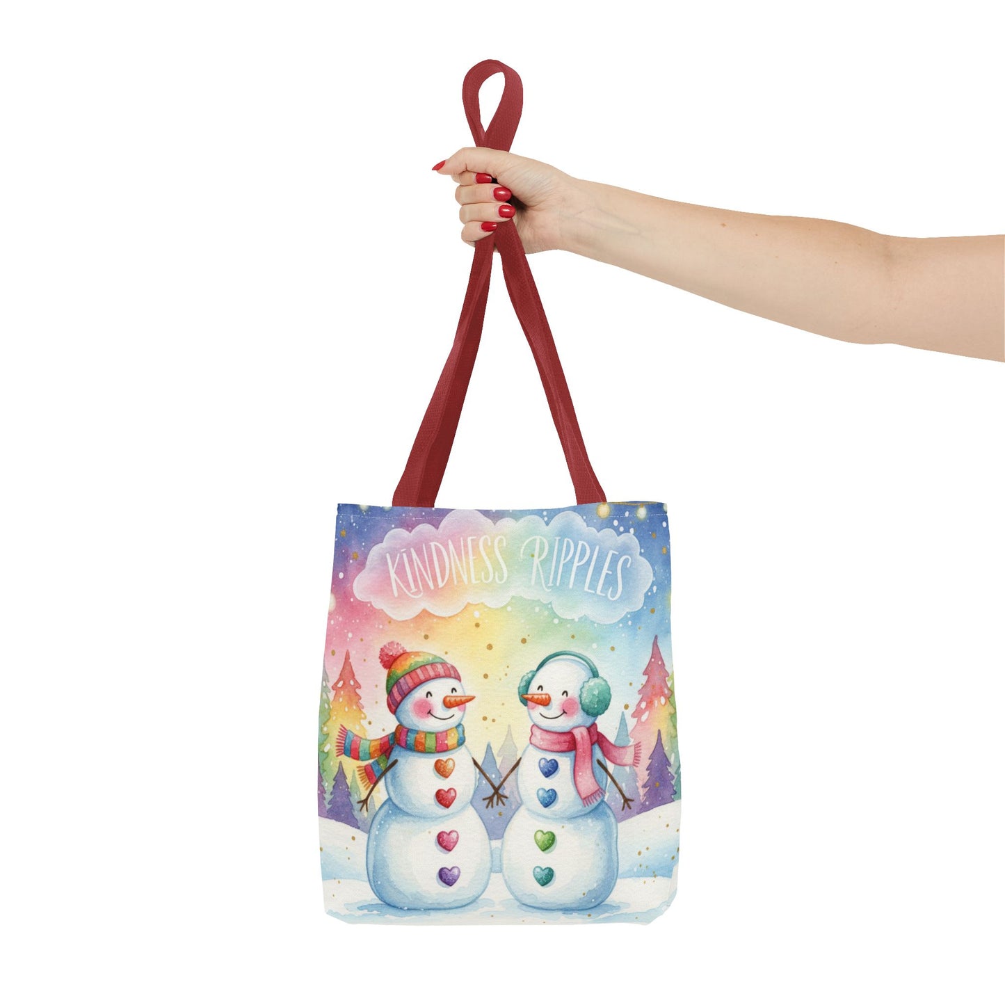 Whimsical Snowman Tote Bag - Kindness Ripples Design