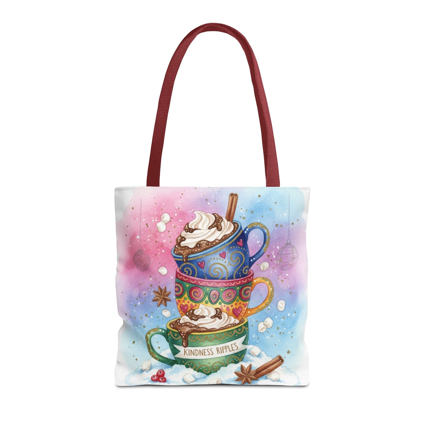 Colorful Hot Cocoa Tote Bag – Festive Winter Vibes