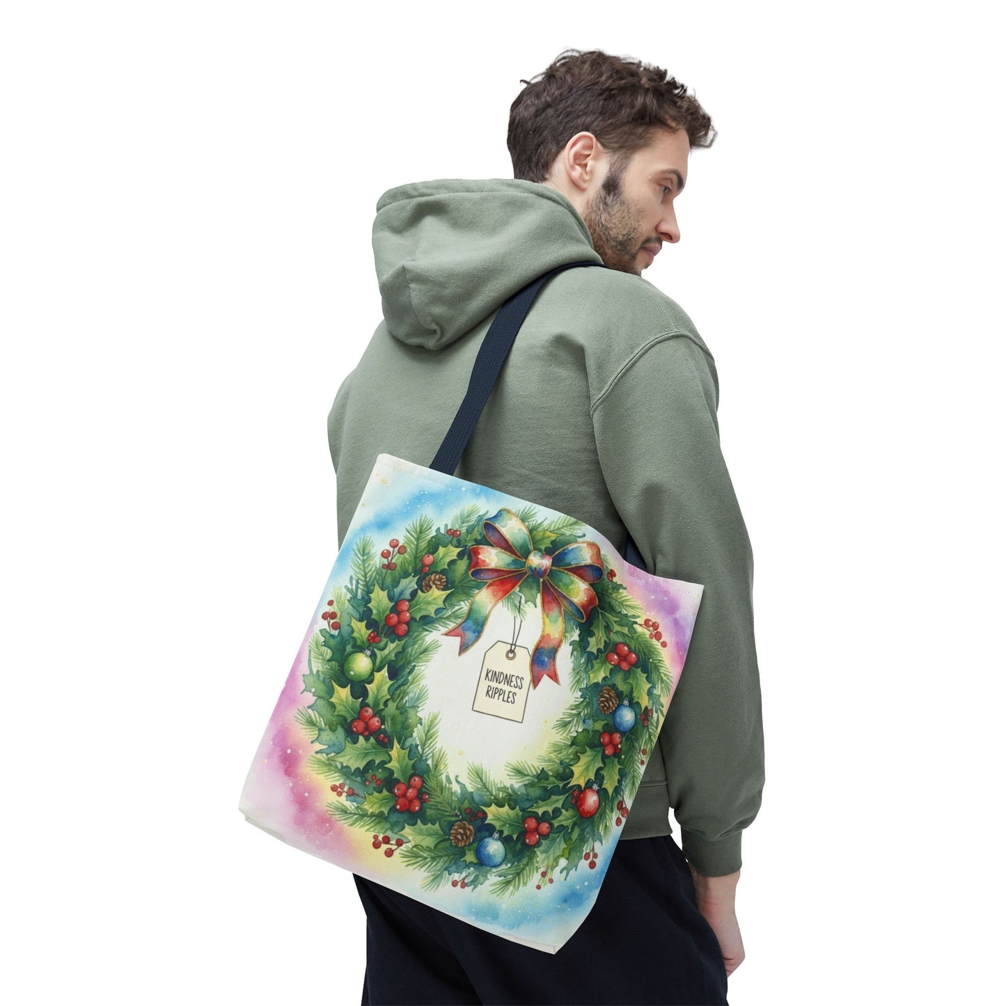 Holiday Wreath Tote Bag - Perfect for Christmas and Winter Celebrations