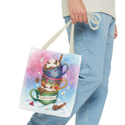 Colorful Hot Cocoa Tote Bag – Festive Winter Vibes