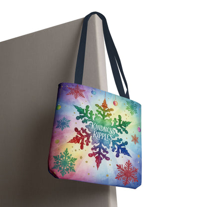 Kindness Ripples Winter Snowflake Tote Bag Colorful Kindness