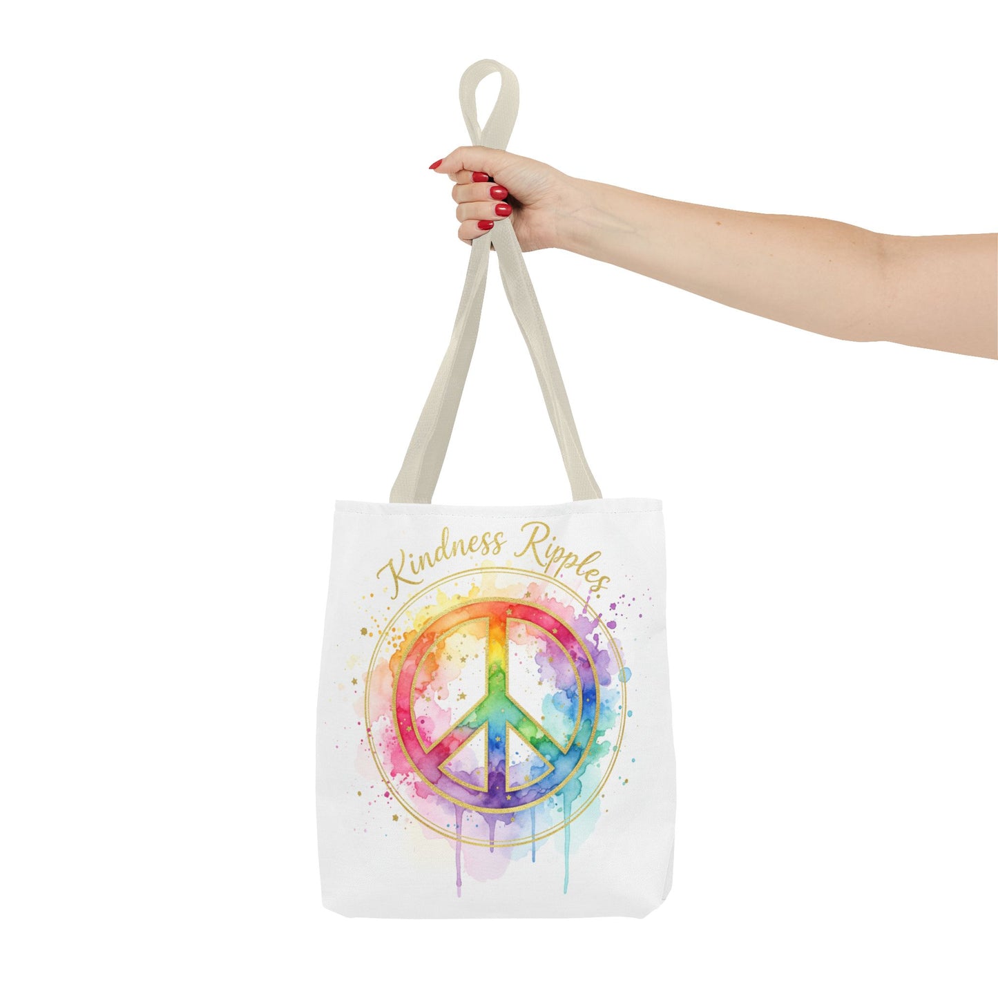 Colorful Peace Symbol Tote Bag | Kindness Ripples Design