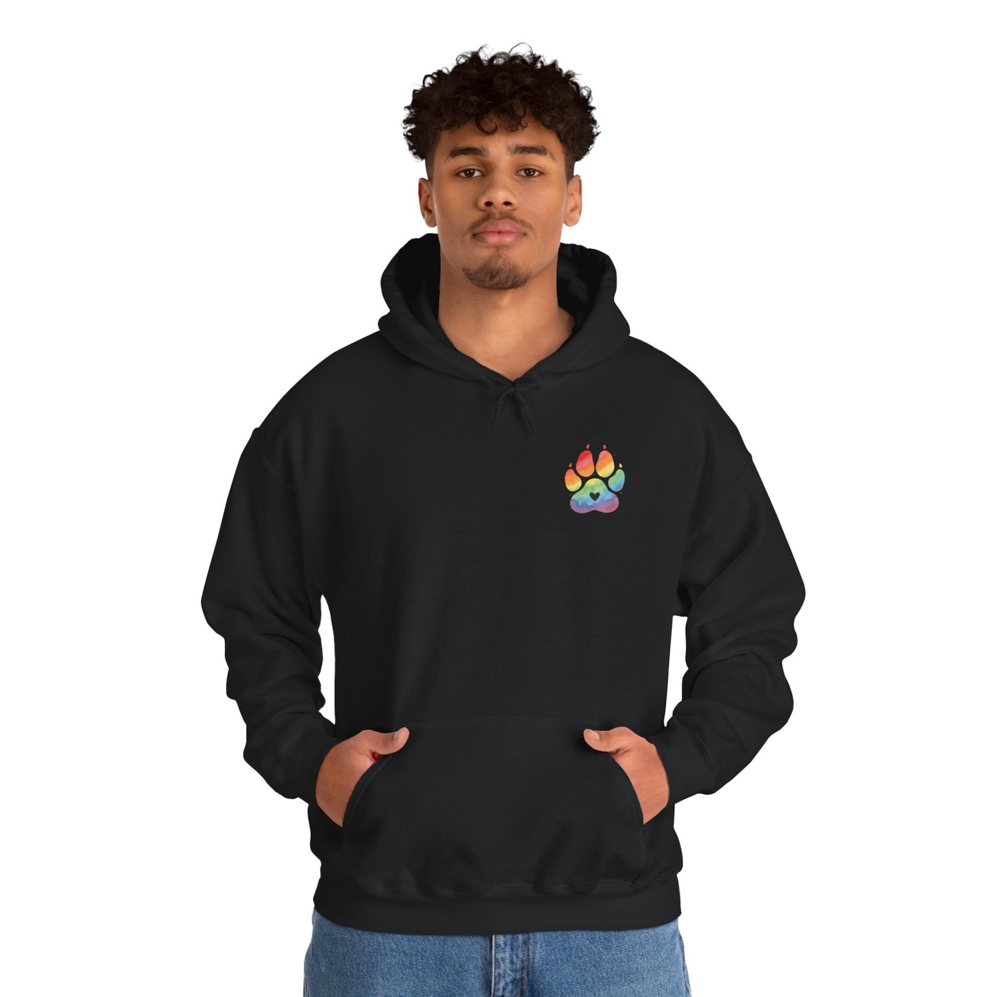 German Shepherd Rainbow Paw Hoodie --Pet Lover Sweatshirt  --Front and Back--Kindness Ripples