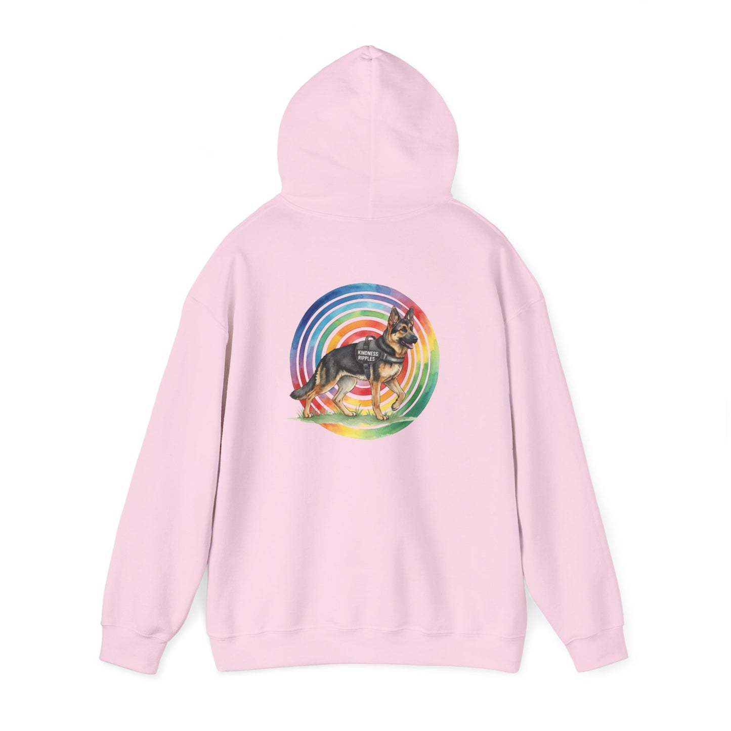 German Shepherd Rainbow Paw Hoodie --Pet Lover Sweatshirt  --Front and Back--Kindness Ripples