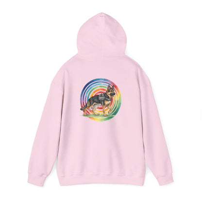 German Shepherd Rainbow Paw Hoodie --Pet Lover Sweatshirt  --Front and Back--Kindness Ripples