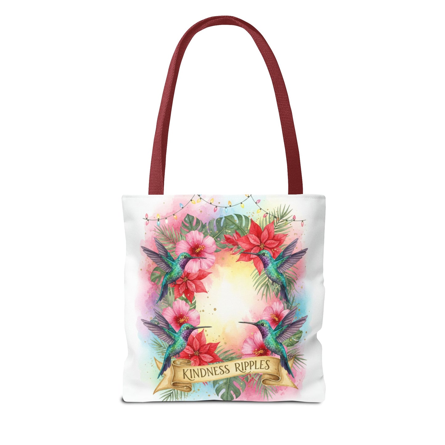 Colorful Kindness Christmas Hummingbirds Tote Bag