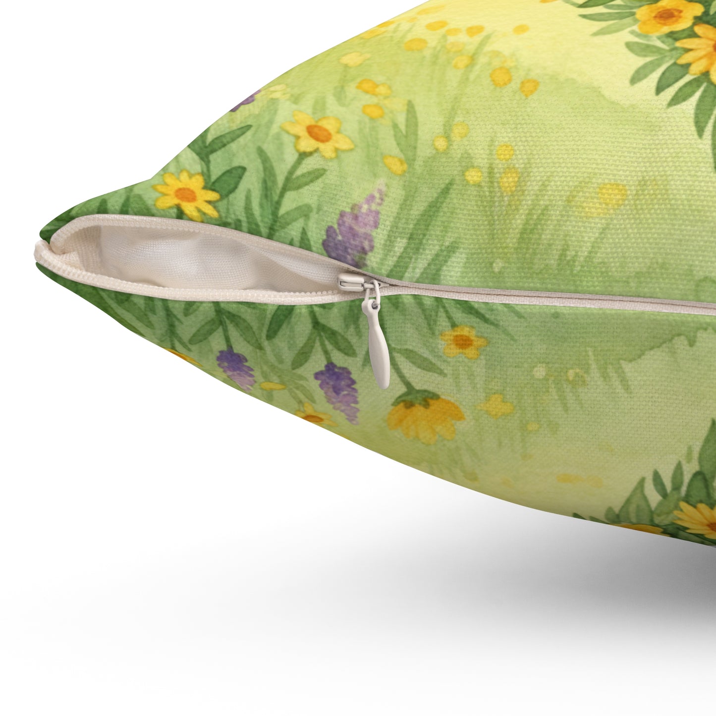 Heart of Sunshine Field: Watercolor Yellow Blooms Pillow