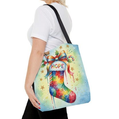 Colorful Holiday Hope Tote Bag