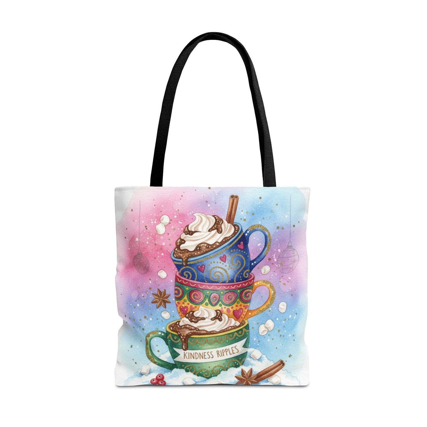 Colorful Hot Cocoa Tote Bag – Festive Winter Vibes