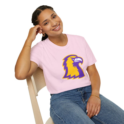 Golden Eagle Mascot Pink Out T-Shirt — Purple & Gold School Spirit Tee