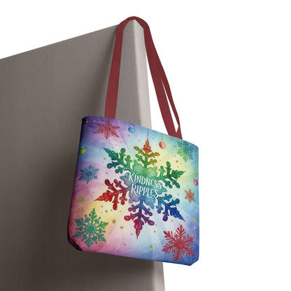Kindness Ripples Winter Snowflake Tote Bag Colorful Kindness
