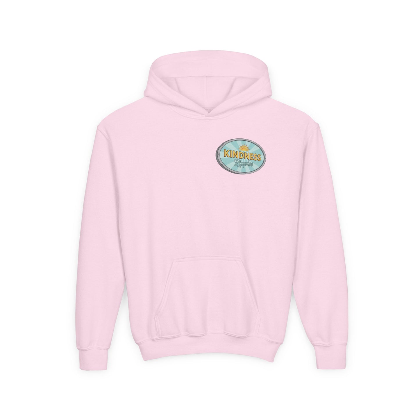 Youth Hooded Sweatshirt - Kindness & Good Energy, Cozy Gift, Throwback, Sunshine Vibes, Kids Apparel, Spring & Summer Fashion