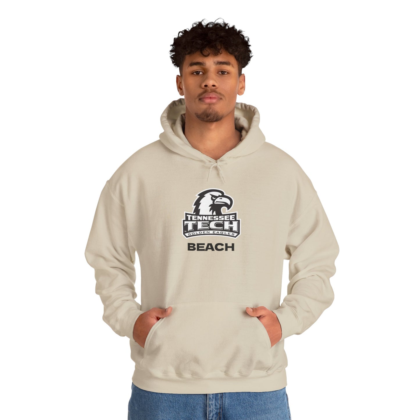 TN Tech Beach Eagle Hoodie — Retro Athletic Logo Pullover