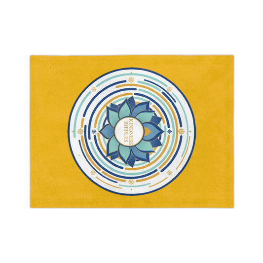 Cozy Velveteen Microfiber Blanket, Soft Throw for Meditation, Kindness Ripples Decor, Gift for Baby, Gift for Yoga Lovers, Home Comfort