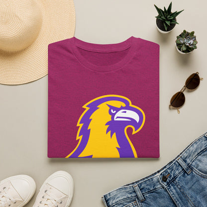 Golden Eagle Mascot Pink Out T-Shirt — Purple & Gold School Spirit Tee