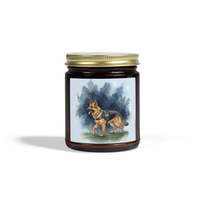 German Shepherd Scented Candle — Coconut Apricot Wax (4oz & 9oz)