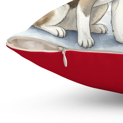 Who's that Akita?! Christmas Pillow – Holiday Tree & Gifts Decorative Throw Pillow