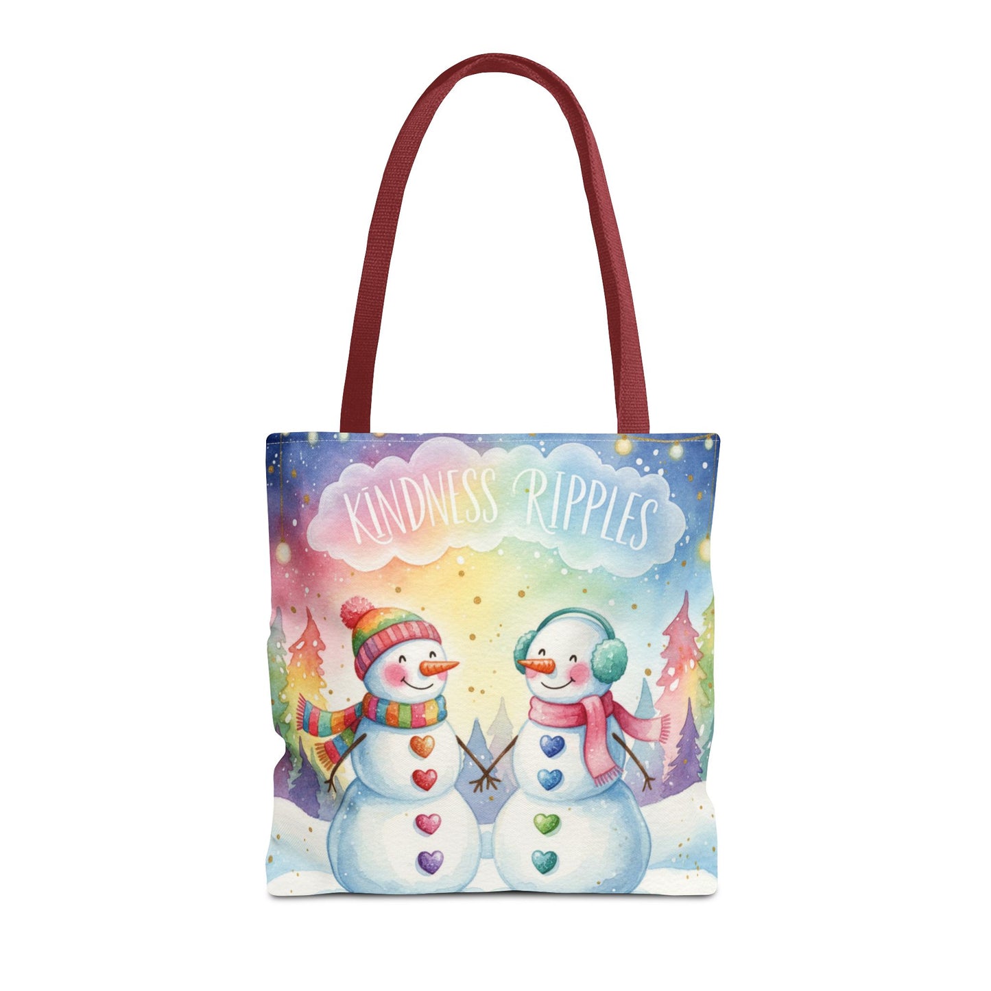 Whimsical Snowman Tote Bag - Kindness Ripples Design