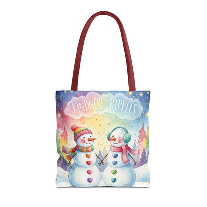 Whimsical Snowman Tote Bag - Kindness Ripples Design