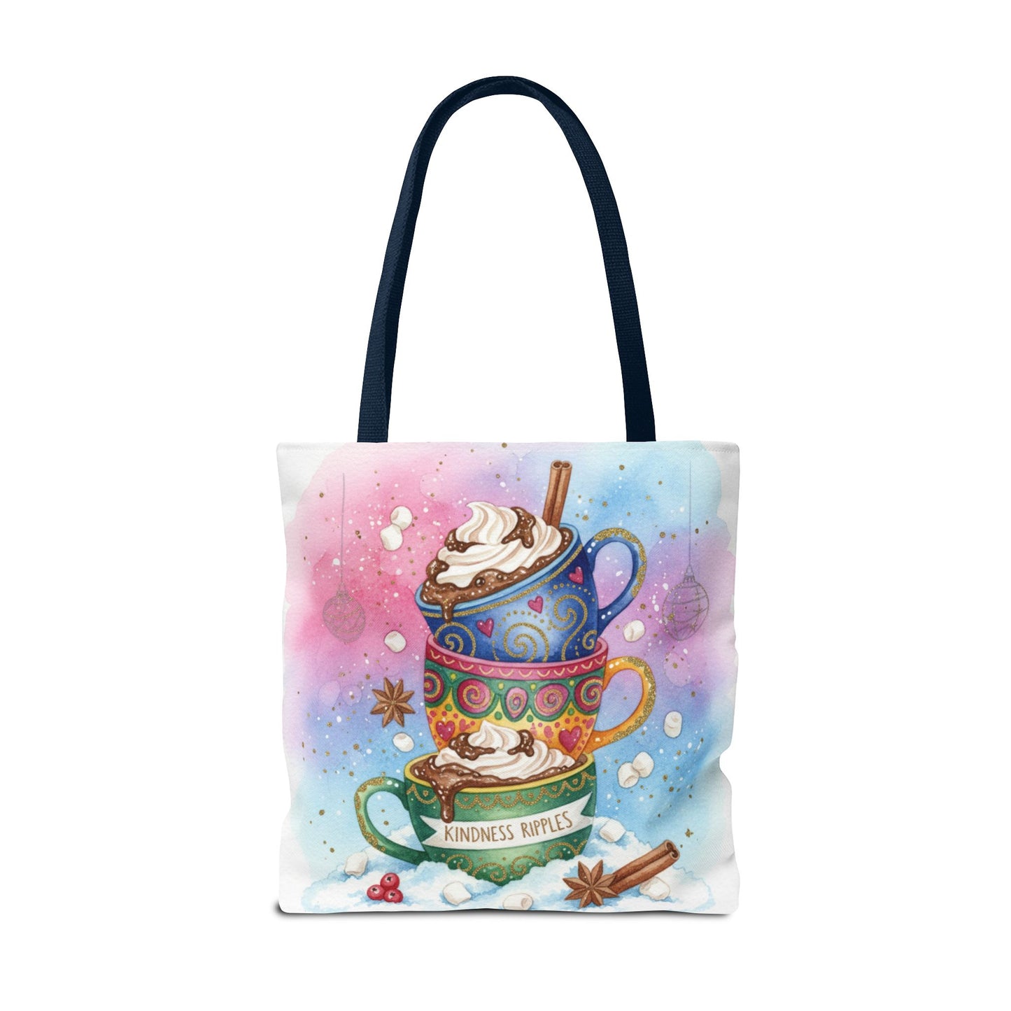 Colorful Hot Cocoa Tote Bag – Festive Winter Vibes
