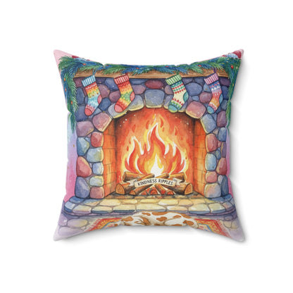 Cozy Fireplace Decorative Pillow