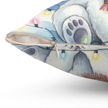 Cute Polar Bear Christmas Pillow