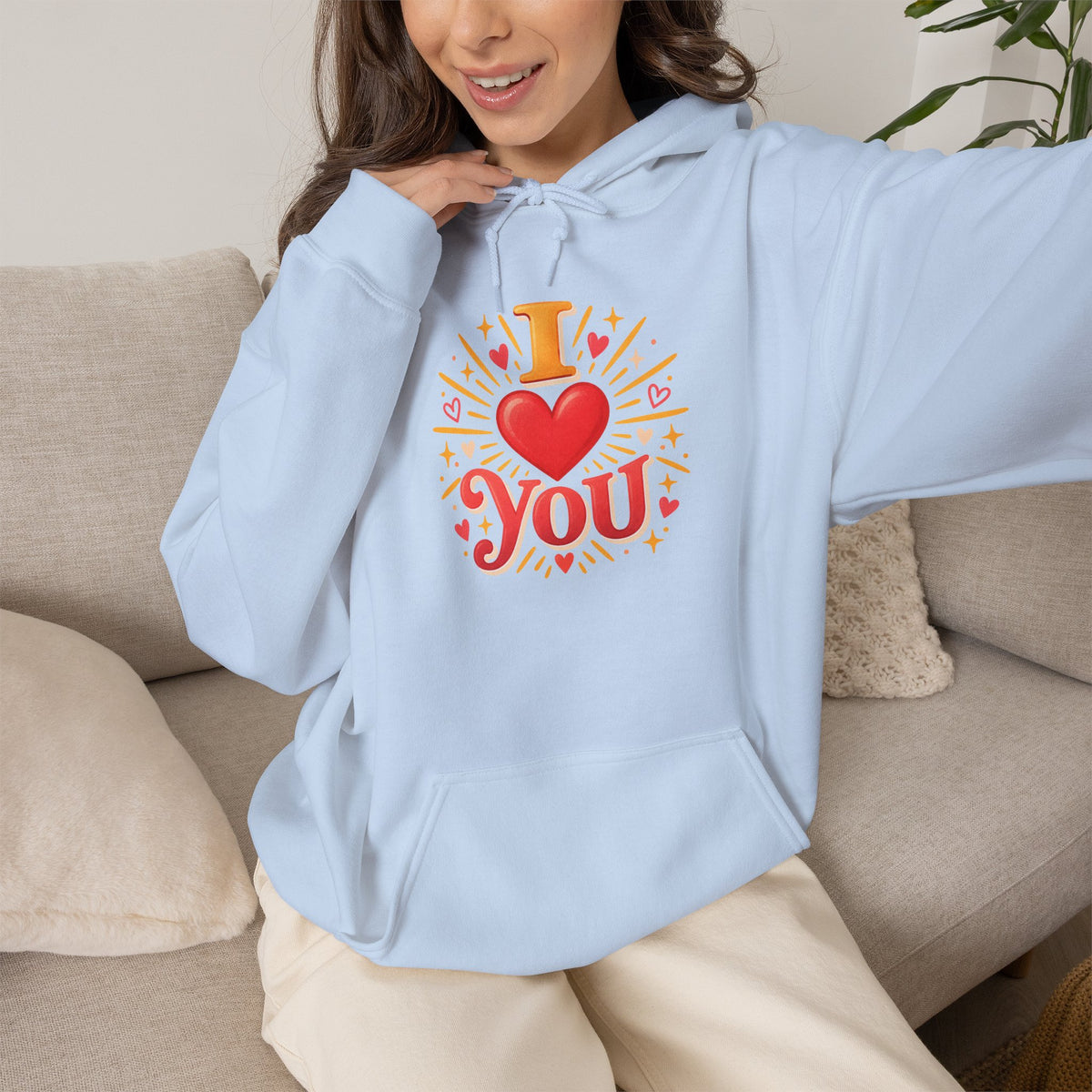 I Love You Graphic Hoodie